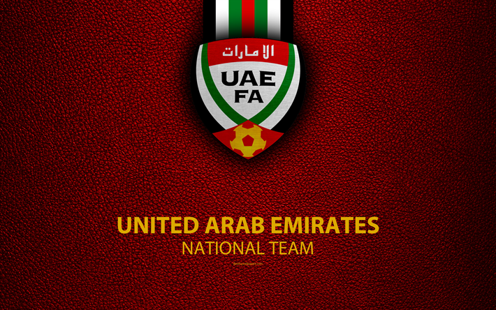 Emirados &#193;rabes unidos equipa nacional de futebol, 4k, textura de couro, emblema, EMIRADOS &#225;rabes unidos da Associa&#231;&#227;o de Futebol de, logo, &#193;sia, futebol, EMIRADOS &#225;rabes unidos