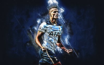 Erik Lamela, Tottenham Hotspur FC, attacking midfielder, blue stone, portrait, famous footballers, football, Argentinian footballers, grunge, Premier League, England