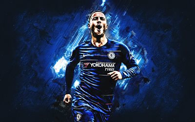 Eden Hazard, Chelsea FC, Belgian football player, attacking midfielder, goal, joy, Premier League, England, football, London, football star, Hazard