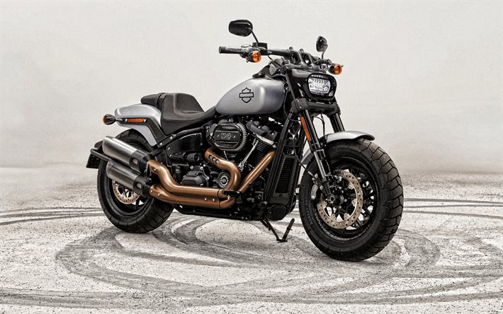 Harley-Davidson Fat Bob, 2020, front view, exterior, new silver Fat Bob 2020, american motorcycles, Harley-Davidson