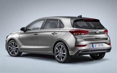 Hyundai i30, 2020, vue de l&#39;arri&#232;re, &#224; l&#39;ext&#233;rieur, gris berline, i30 PD lifting 2020, les nouvelles gris i30, les voitures cor&#233;ennes, Hyundai