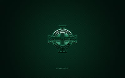 Irish Football Association, emblem, UEFA, green logo, green fiber background, Irish Football Association logo, football, Ireland