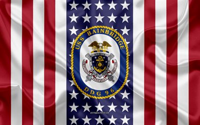 USS Bainbridge Emblem, DDG-96, American Flag, US Navy, USA, USS Bainbridge Badge, US warship, Emblem of the USS Bainbridge