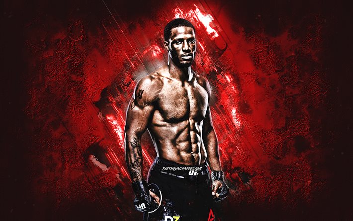 karl roberson, ufc, american fighter, portr&#228;t, ultimate fighting championship, red stone background