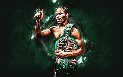 Shawn Porter, pugile americano, WBC, ritratto, sfondo di pietra verde, boxe, campione del mondo WBC