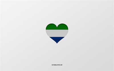 I Love Sierra Leone, Africa countries, Sierra Leone, gray background, Sierra Leone flag heart, favorite country, Love Sierra Leone