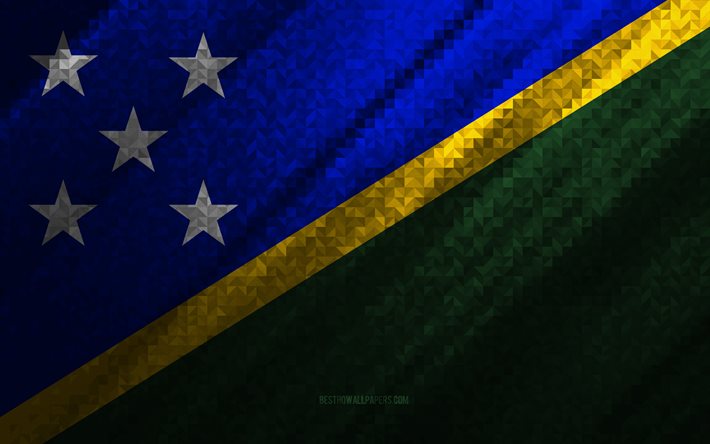ソロモン諸島の旗, 色とりどりの抽象化, ソロモン諸島のモザイク旗, ソロモン諸島, モザイクアート