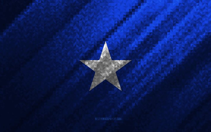Bandiera della Somalia, astrazione multicolore, bandiera del mosaico della Somalia, Somalia, arte del mosaico, bandiera della Somalia