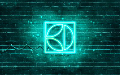 Electrolux turquoise logo, 4k, turquoise brickwall, Electrolux logo, brands, Electrolux neon logo, Electrolux