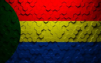 Flag of Itaituba, honeycomb art, Itaituba hexagons flag, Itaituba 3d hexagons art, Itaituba flag