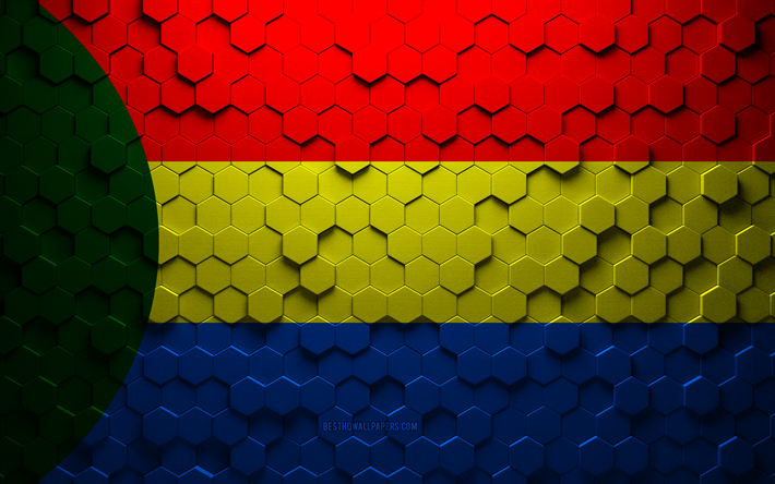 bandera de itaituba, arte de panal, bandera de hex&#225;gonos de itaituba, arte de hex&#225;gonos de itaituba 3d