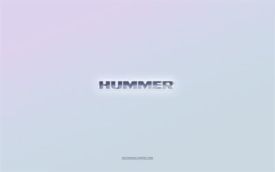 hummer-logo, ausgeschnittener 3d-text, wei&#223;er hintergrund, hummer-3d-logo, hummer-emblem, hummer, gepr&#228;gtes logo, hummer-3d-emblem