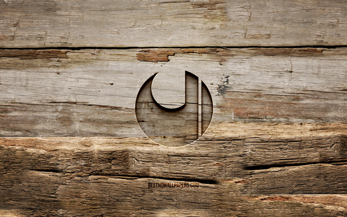 logotipo de madera de uhlsport, 4k, fondos de madera, marcas, logotipo de uhlsport, creativo, talla de madera, uhlsport