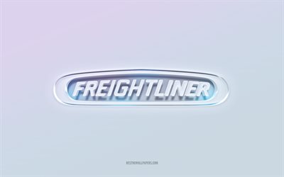 freightliner logosu, kesilmiş 3d metin, beyaz arka plan, freightliner 3d logosu, freightliner amblemi, freightliner, kabartmalı logo, freightliner 3d amblemi