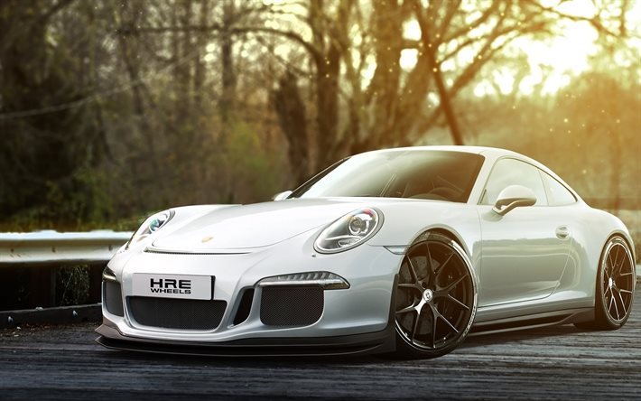 بورش 911 كاريرا, HRE الأداء, ضبط, السيارات الألمانية, الأبيض كاريرا, بورش