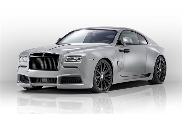 Rolls-Royce Wraith, 2017, Spofec, Cinzento, ajuste de Wraith, carros de luxo, cinza fosco pintura, A Rolls-Royce