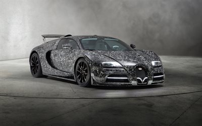 Mansory Bugatti VeyronにViver, 4k, 2018両, チューニング, hypercars, Bugatti Veyron, ウ, Bugatti