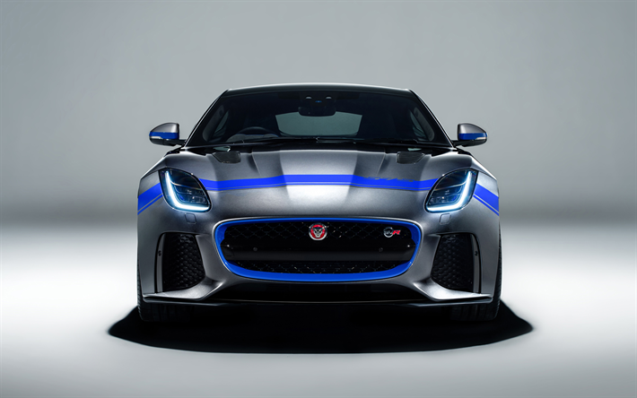 Jaguar F-Type SVR, 2018 voitures, vue de face, la nouvelle F-Type, supercars, Jaguar