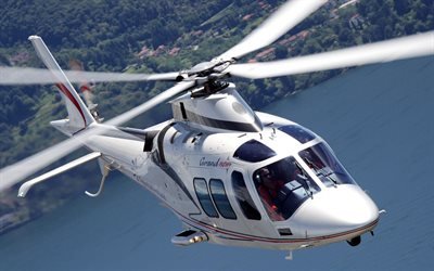 AgustaWestland AW109, 4k, civil luftfart, passagerare helikoptrar, AW109, Med