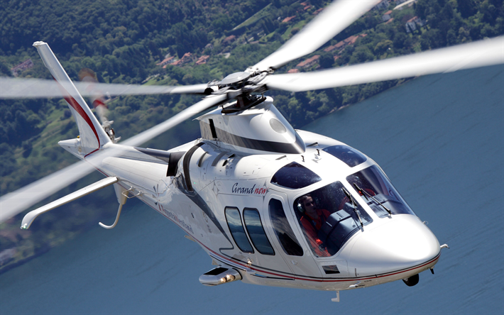 AgustaWestland AW109, 4k, civil aviation, passenger helicopters, AW109, AgustaWestland