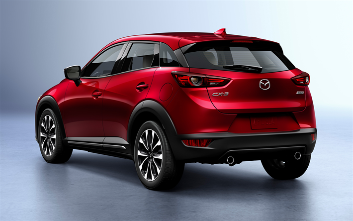 Mazda CX-3, 2019, compact crossover, new red CX-3, Japanese cars, Mazda