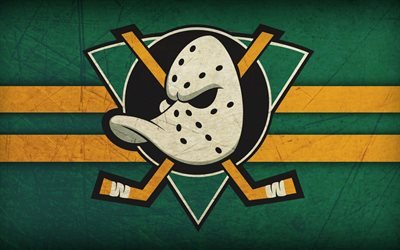 Anaheim Ducks, logo, Amerikan hokey kul&#252;b&#252;, grunge, NHL, Anaheim, Kaliforniya, ABD, hokey