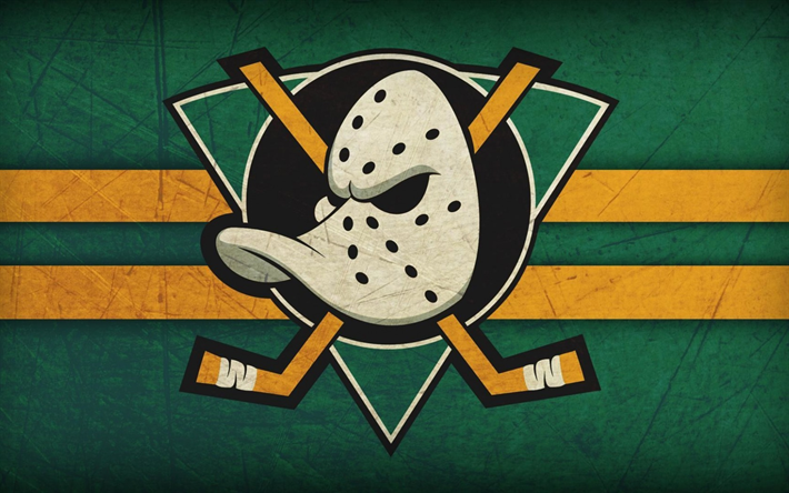 Anaheim Ducks, logo, Americana de h&#243;quei clube, grunge, NHL, Anaheim, Calif&#243;rnia, EUA, h&#243;quei