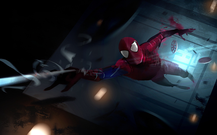 Spiderman, l&#39;obscurit&#233;, les super-h&#233;ros, voler Spiderman, DC Comics