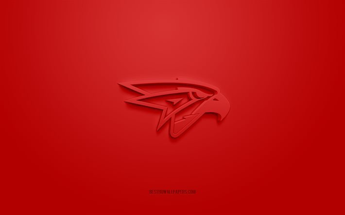 Avangard Omsk, logo 3D cr&#233;atif, fond rouge, embl&#232;me 3D, club de hockey russe, Kontinental Hockey League, Omsk, Russie, art 3D, hockey, Logo 3D Avangard Omsk