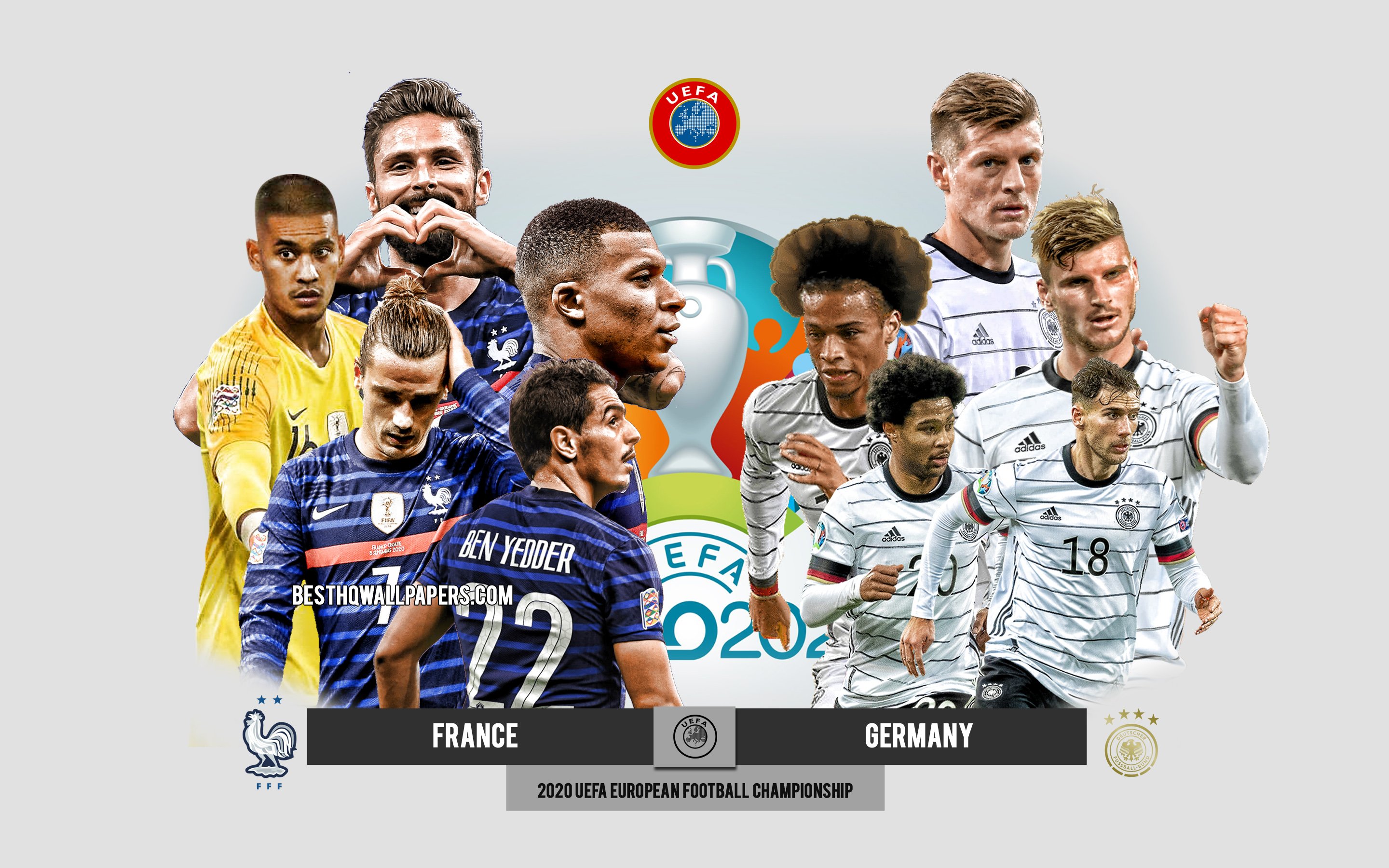 ダウンロード画像 フランス対ドイツ Uefaユーロ プレビュー 宣伝用の資料 サッカー選手 ユーロ サッカーの試合 フランス代表サッカーチーム ドイツ代表サッカーチーム 画面の解像度 x1800 壁紙デスクトップ上