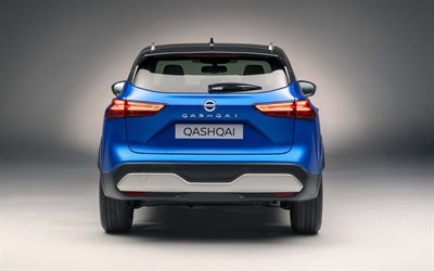 Nissan Qashqai, 2022, vista posteriore, esterno, crossover blu, nuovo Qashqai blu, auto giapponesi, Nissan