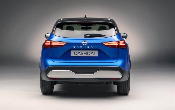 Nissan Qashqai, 2022, rear view, exterior, blue crossover, new blue Qashqai, japanese cars, Nissan