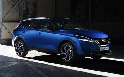 Nissan Qashqai, 2022, vista frontal, exterior, crossover azul, novo Qashqai azul, carros japoneses, Nissan