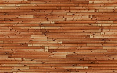 4k, 水平木の板, 茶色の木製の背景, 大きい, 木製の背景, 木の板, 木製の板, 木製の壁, 木製のテクスチャ