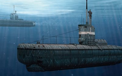 submarino tipo xxiii, submarinos costeros, u-boat, segunda guerra mundial, armada alemana, dibujos de submarinos