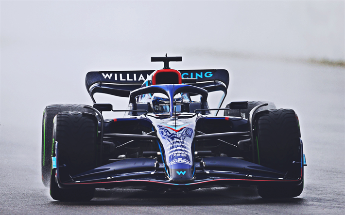 Nicholas Latifi, 4k, raceway, Williams-Mercedes FW44, 2022 F1 cars, Formula 1, Williams-Mercedes FW44 on track, Williams Racing, new FW44, F1, Williams Racing 2022, F1 cars