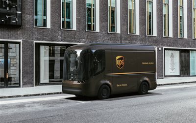 UPS, Electric delivery van, Arrival, British electric vehicle, delivery of goods, electric cars, delivery of the future