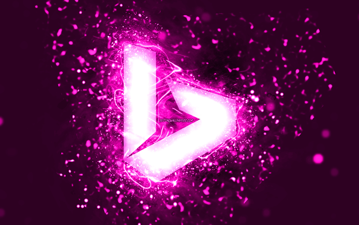 logo bing viola, 4k, luci al neon viola, sfondo astratto creativo, viola, logo bing, sistema di ricerca, bing