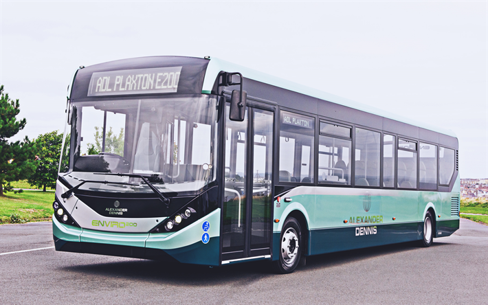 4k, alexander dennis enviro200, autobus blu, autobus 2022, hdr, trasporto passeggeri, autobus elettrici, autobus passeggeri, alexander dennis