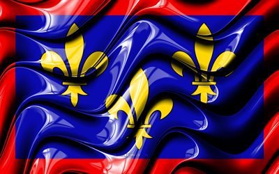 Anjou drapeau, 4k, les Provinces de la France, r&#233;gions administratives, le Drapeau de l&#39;Anjou, art 3D, Anjou, provinces de france, l&#39;Anjou 3D drapeau, France, Europe