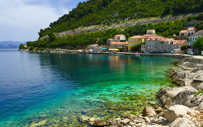 Mljet-saari, Kroatia, Adrianmeren, kes&#228; matkailu, meri, Mljet National Park