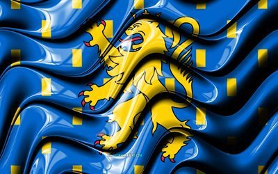 Franche-Comte bandera, 4k, las Provincias de Francia, distritos administrativos, la Bandera de Franche-Comte, arte 3D, Franche-Comte, provincias francesas, Franche-Comte 3D de la bandera, Francia, Europa