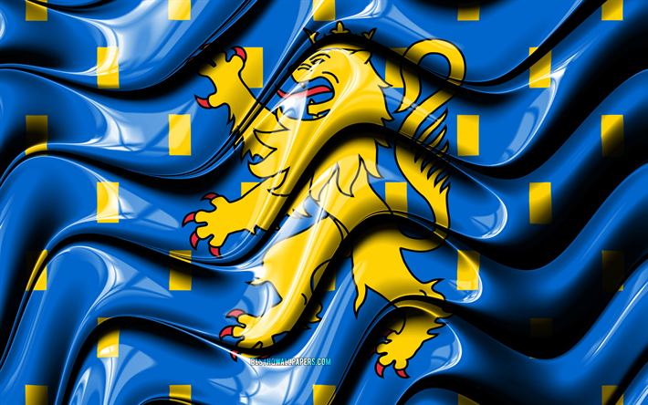 Franche-Comte bandiera, 4k, Province di Francia, i distretti amministrativi, Bandiera di Franche-Comte, 3D arte, Franche-Comte, francese province, Franche-Comte 3D, bandiera, Francia, Europa