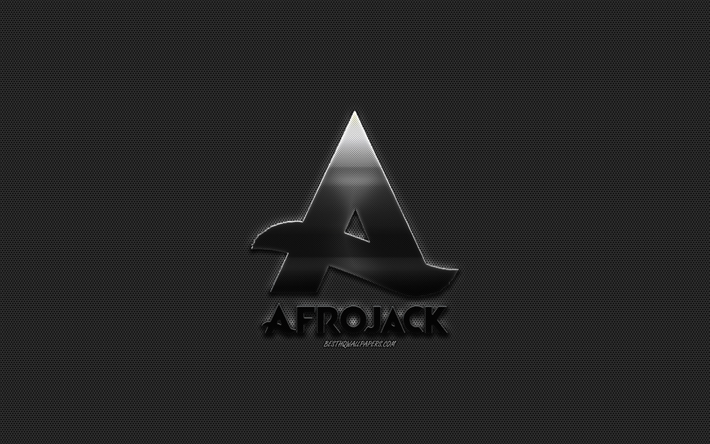 Afrojack, snygga metalliska logotyp, metallisk bakgrund, mesh konsistens, Holl&#228;ndska DJ, Nick van de Wall