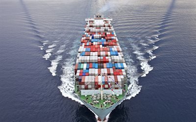 nave container, grande nave da carico, spedizione via mare concetti, nave con contenitori