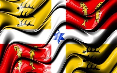Montbeliard flagga, 4k, Provinserna i Frankrike, administrativa distrikt, Flaggan i Montbeliard, 3D-konst, Montbeliard, franska provinser, Montbeliard 3D-flagga, Frankrike, Europa