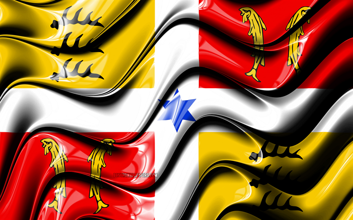 Montbeliard bayrağı, 4k, Fransa İllere, il&#231;elere, Montbeliard Bayrak, 3D sanat, Montbeliard, Fransız vilayeti, 3D bayrak, Fransa, Avrupa Montbeliard