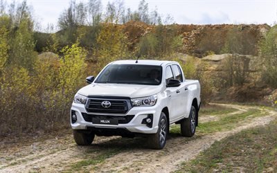 Toyota Hilux, Special Edition, 2019, white pickup truck, exterior, front view, japanese cars, Toyota