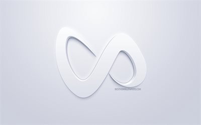 DJ Snake, French DJ, logo, white background, white 3D logo, William Sami Etienne Grigahcine