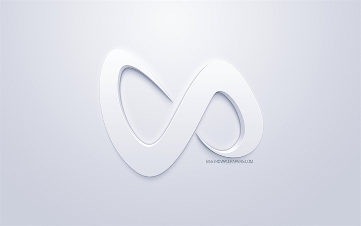DJ Snake, Franska DJ, logotyp, vit bakgrund, vita 3D-logotyp, William Samiska Etienne Grigahcine